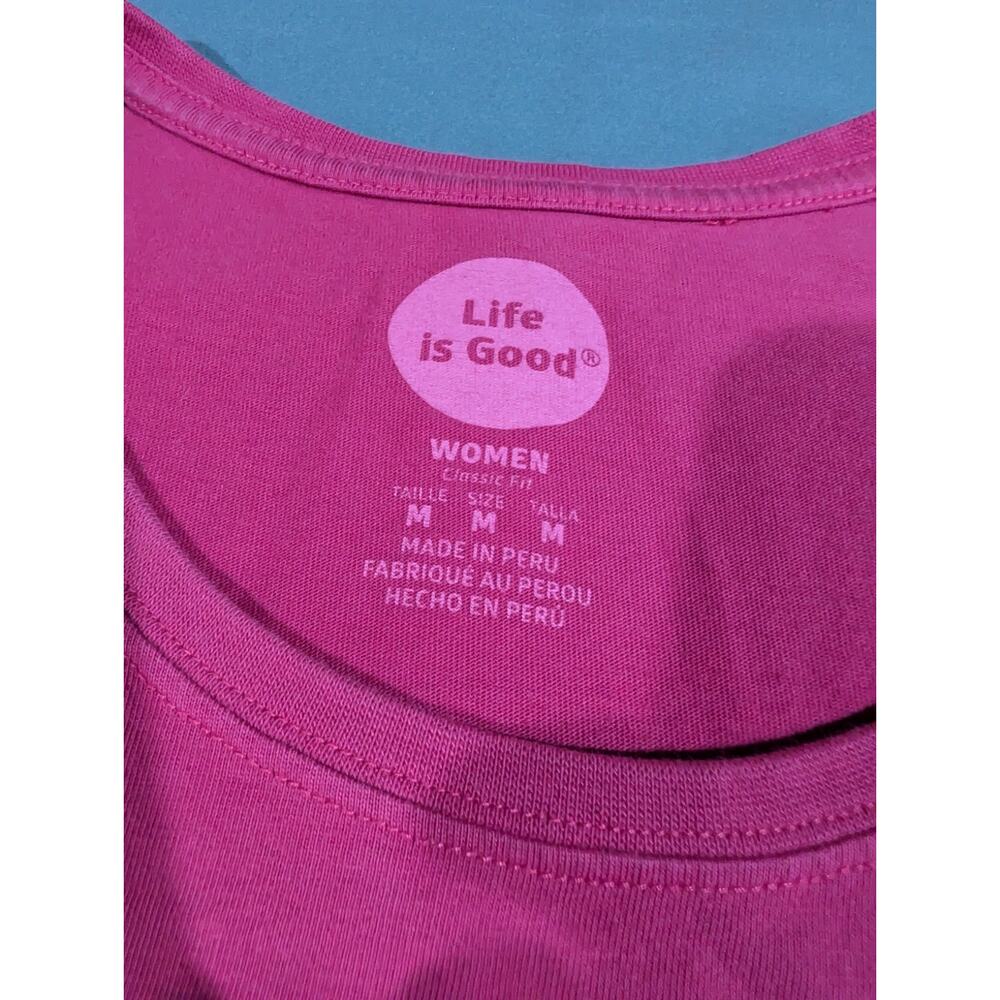 Life Is Good Livin On A Pair Flip Flops Classic Fit Shirt Women's Medium Pink - Picture 7 of 13